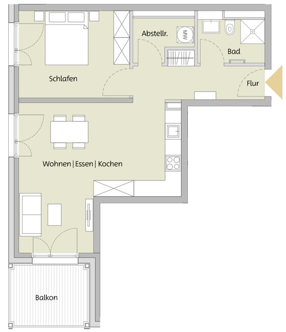 Wohnung zum Kauf provisionsfrei 297.900 € 2 Zimmer 57,6 m²<br/>Wohnfläche EG<br/>Geschoss Niederdorfelden 61138