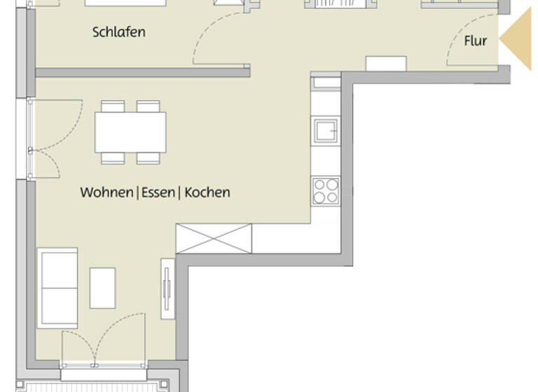 Wohnung zum Kauf - Neubau provisionsfrei 332.900 € 2 Zimmer 57,6 m² EG Niederdorfelden 61138