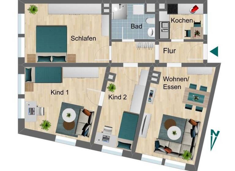 Wohnung zur Miete 510 € 4 Zimmer 74,9 m² 3. Geschoss Breite Straße 18 Pößneck,Stadt Pößneck 07381