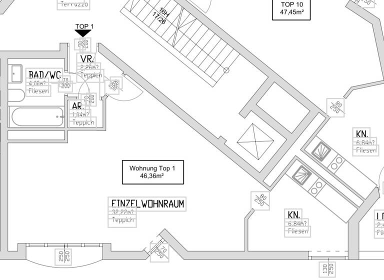 Studio zur Miete 834 € 1 Zimmer 46,4 m² Wien 1050