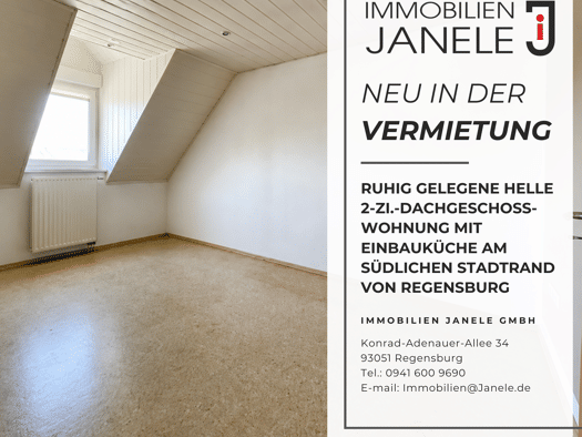 Wohnung zur Miete 560 € 2 Zimmer 61 m² Geschoss 2/2 frei ab 01.10.2026 Graßlfing Pentling 93080