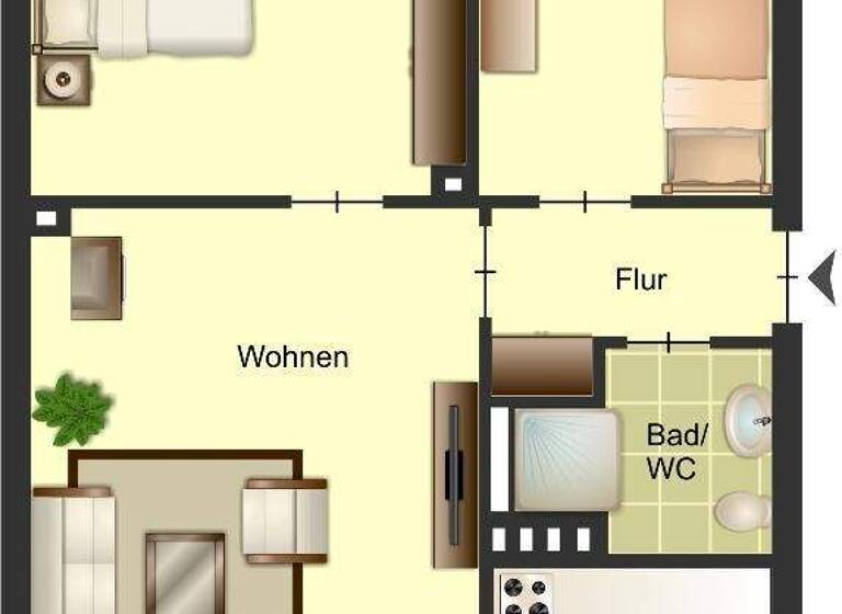 Wohnung zur Miete 459 € 3 Zimmer 55 m² 1. Geschoss Pommernstraße 3 Bocholt 46395