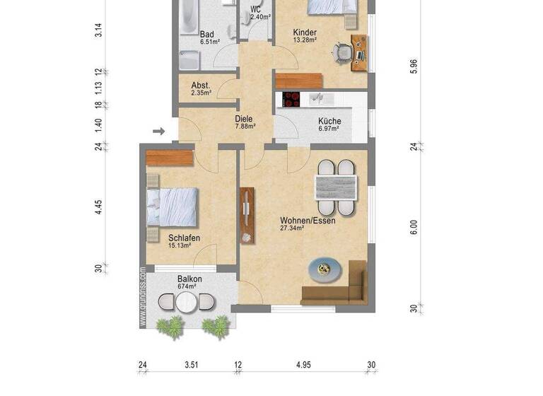 Wohnung zum Kauf 149.000 € 3 Zimmer 85,3 m² 4. Geschoss Röhrsdorf Klipphausen 01665