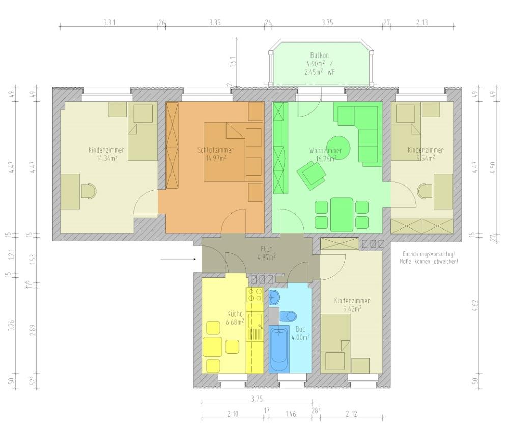 Wohnung zur Miete 580 € 5 Zimmer 83 m²<br/>Wohnfläche ab sofort<br/>Verfügbarkeit Friedrich-Ebert-Straße 2 Wilkau-Haßlau Wilkau-Haßlau 08112