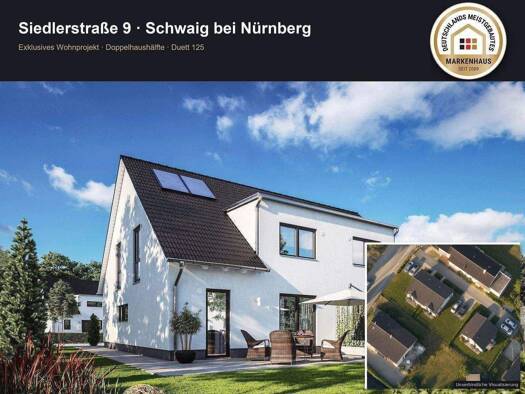 Doppelhaushälfte zum Kauf provisionsfrei 665.631 € 5 Zimmer 171 m² 243 m² Grundstück frei ab sofort Siedlerstraße 9 Schwaig Schwaig bei Nürnberg 90571