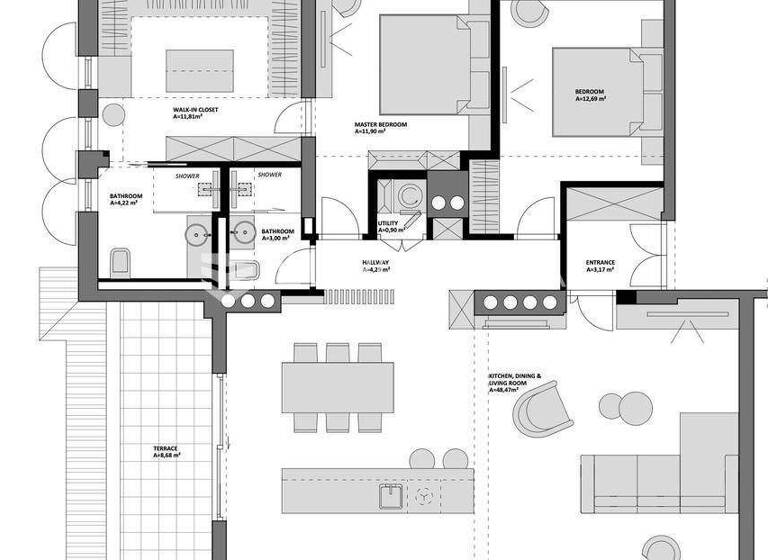 Wohnung zum Kauf 420.000 € 2 Zimmer 100 m² 30. Geschoss Manus Manus - Bol - Gripe