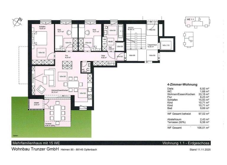 Wohnung zum Kauf - Erstbezug 498.000 € 4 Zimmer 106 m² Lindenberg 88161