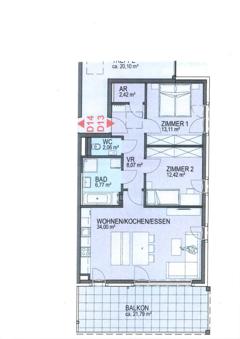 Wohnung zur Miete 1.245 € 3 Zimmer 78,9 m²<br/>Wohnfläche Innere Stadt Klagenfurt am Wörthersee 9020