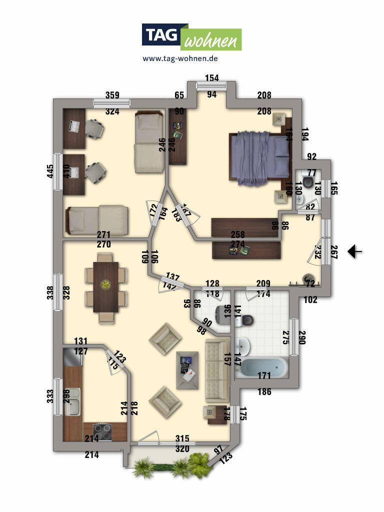 Wohnung zur Miete 385 € 3 Zimmer 65,3 m²<br/>Wohnfläche 4.<br/>Geschoss Feldstr. 77 Stadtilm 99326