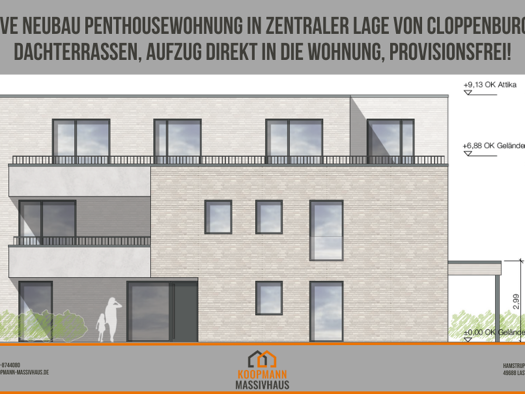 Penthouse zum Kauf provisionsfrei 127,3 m² frei ab 30.09.2026 Cloppenburg 49661