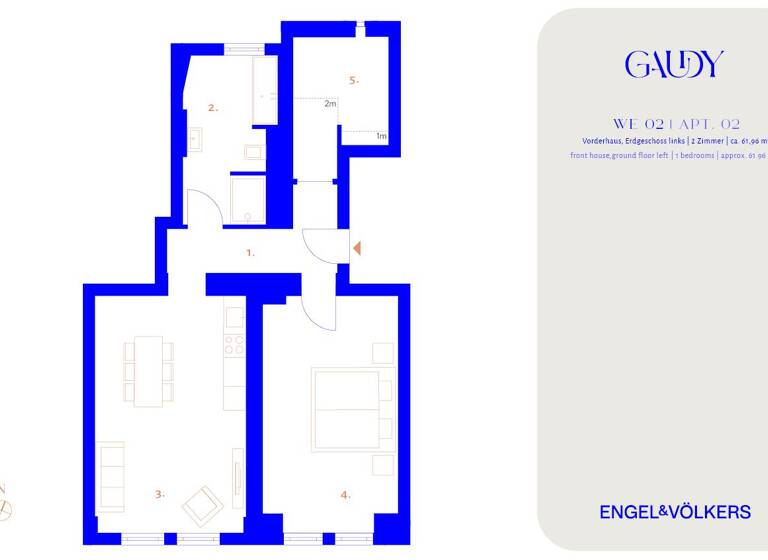Wohnung zum Kauf 399.000 € 2 Zimmer 62 m²<br/>Wohnfläche EG<br/>Geschoss ab sofort<br/>Verfügbarkeit Gaudystraße 14 Prenzlauer Berg Berlin 10437