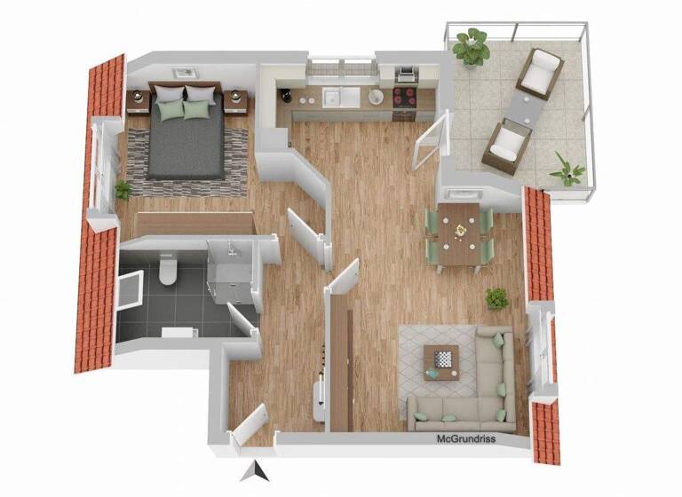 Wohnung zur Miete - Erstbezug 740 € 2 Zimmer 58,2 m² 1. Geschoss frei ab 01.04.2026 Berliner Straße 32 Nordhorn 48529