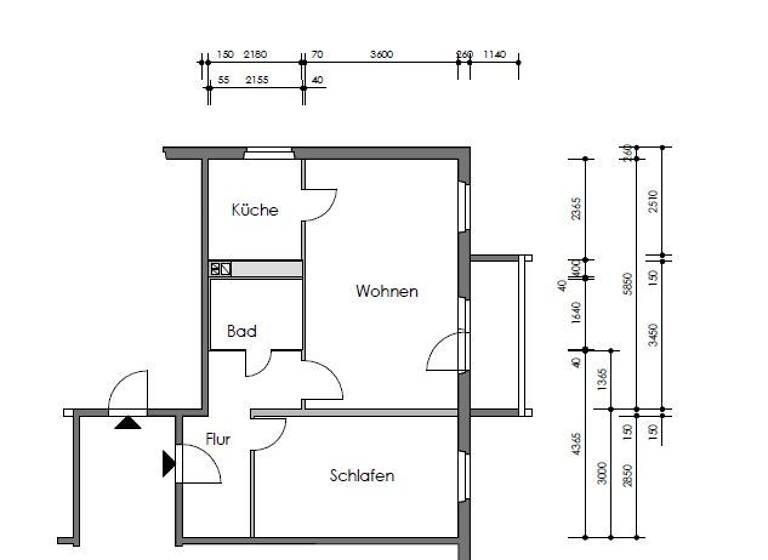 Wohnung zur Miete 348 € 2 Zimmer 52,4 m²<br/>Wohnfläche 3.<br/>Geschoss Carl-Fiedler-Straße 52 Suhl Suhl 98527