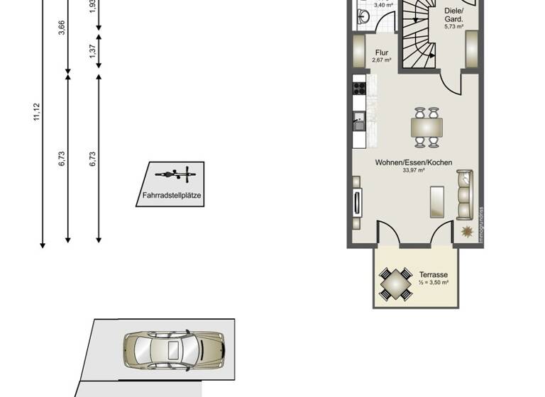 Reihenendhaus zum Kauf 595.000 € 5 Zimmer 131,3 m² 170 m² Grundstück Durmersheim 76448