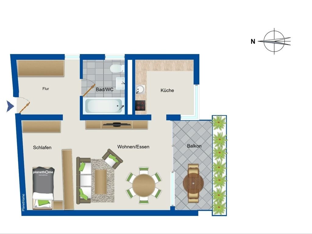 Wohnung zum Kauf 190.000 € 1,5 Zimmer 50 m²<br/>Wohnfläche 3.<br/>Geschoss Heumaden Stuttgart 70619