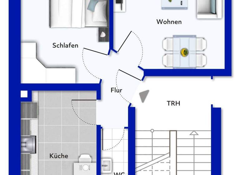 Wohnung zum Kauf 159.000 € 2 Zimmer 47,4 m² 1. Geschoss Feudenheim Mannheim 68259