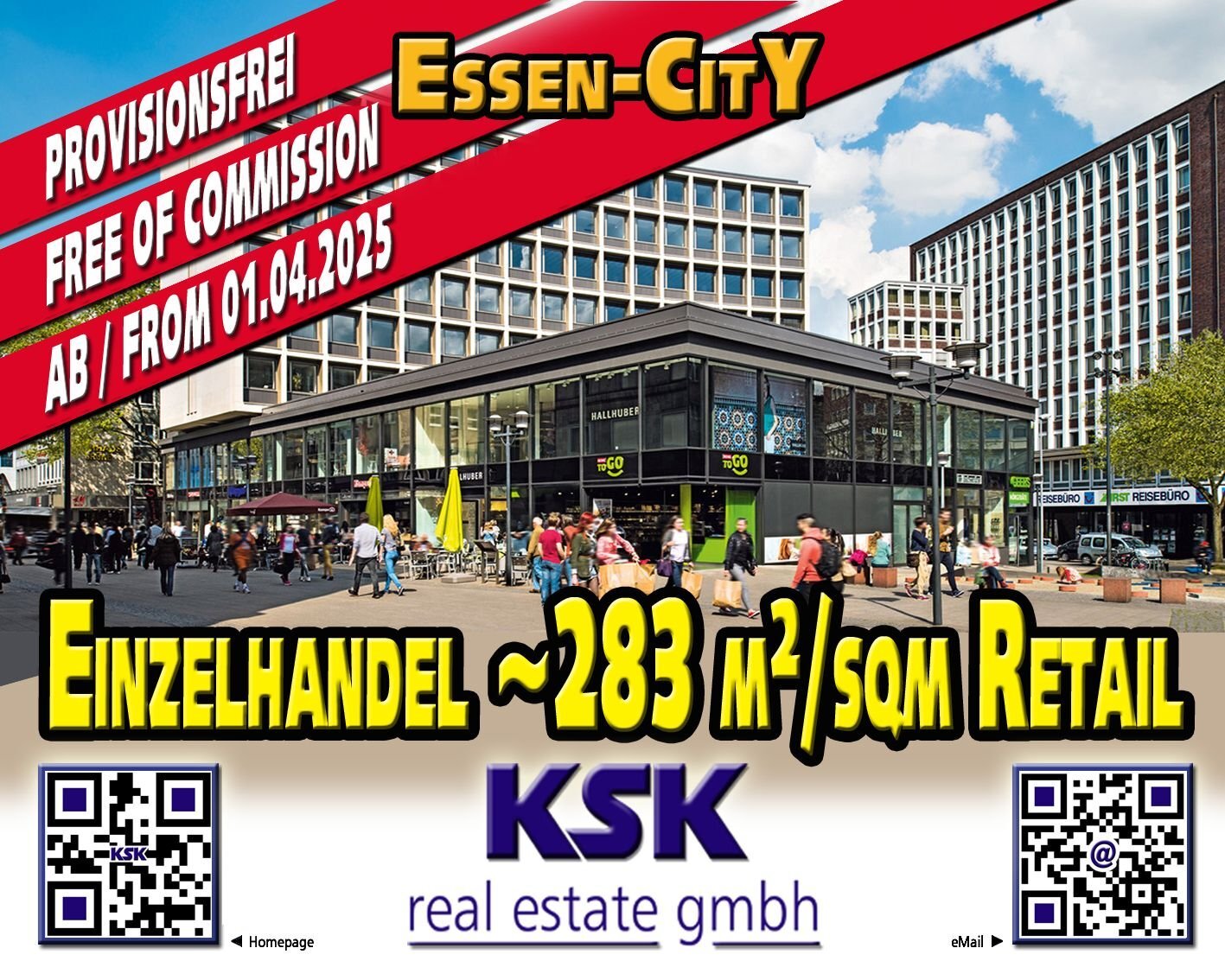 Laden zur Miete provisionsfrei 7.650,30 € 283,1 m²<br/>Verkaufsfläche Stadtkern Essen 45127