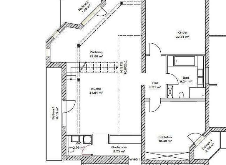 Studio zur Miete 1.080 € 3 Zimmer 178 m² 3. Geschoss frei ab sofort Limbach-Oberfrohna 09212