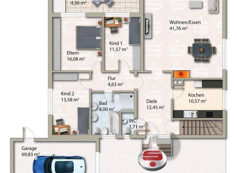 Bungalow zum Kauf 269.000 € 4 Zimmer 121,2 m² 676 m² Grundstück Diepholz 49356