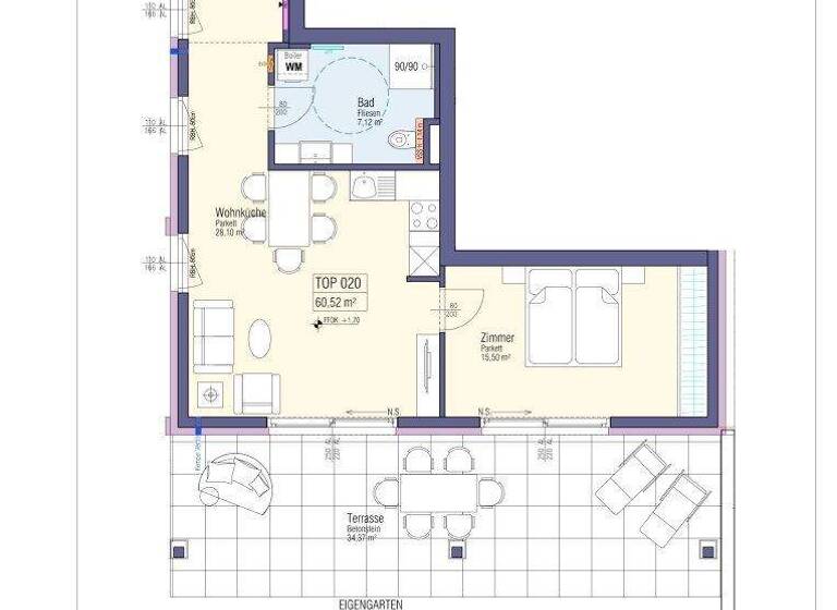 Wohnung zum Kauf - Erstbezug 465.000 € 2 Zimmer 60,5 m² EG frei ab 31.12.2027 Lind Villach 9500