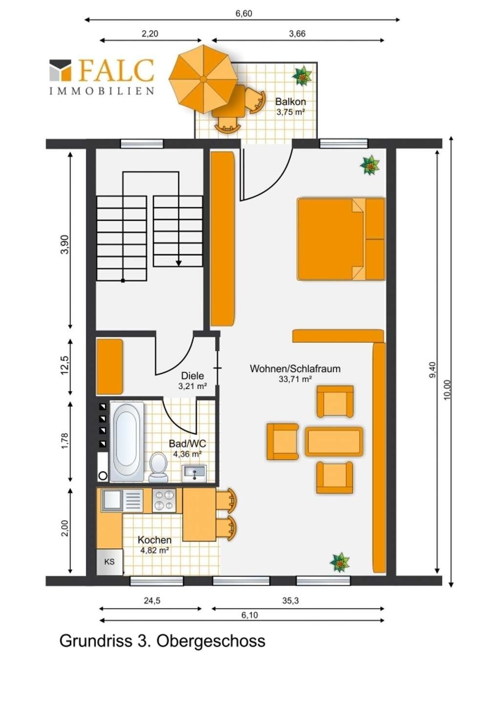 Wohnung zur Miete 520 € 1 Zimmer 40 m²<br/>Wohnfläche 4.<br/>Geschoss ab sofort<br/>Verfügbarkeit Wallstraße 62 Marschiertor Aachen 52064