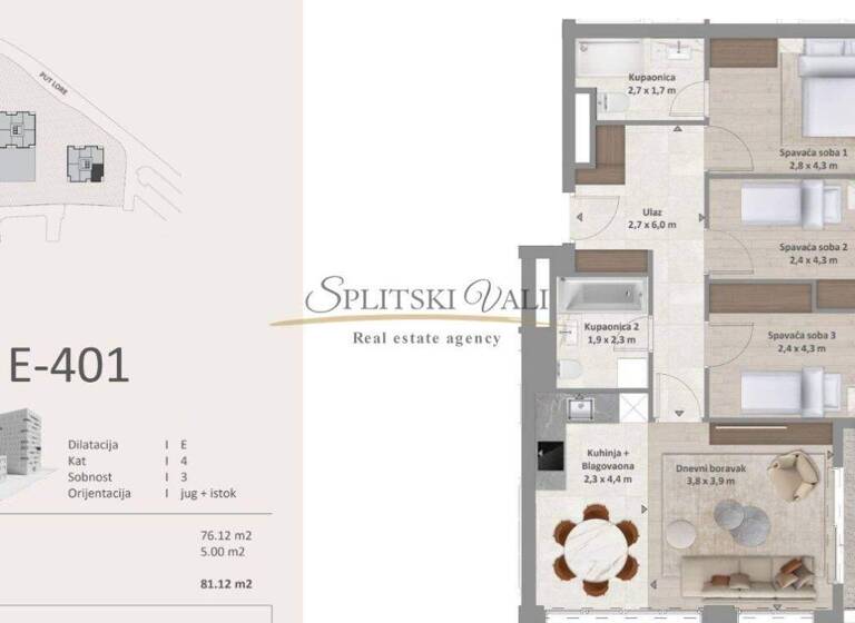 Wohnung zum Kauf 8.690 € 3 Zimmer 82 m² 4. Geschoss Split