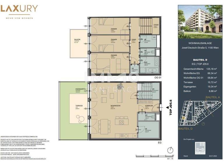Wohnung zum Kauf - Erstbezug provisionsfrei 850.000 € 4 Zimmer 125,2 m² Wien 1100