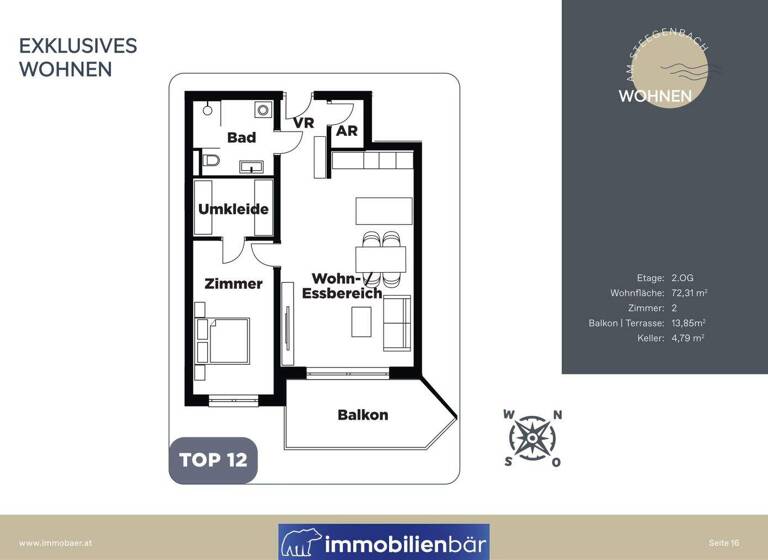 Wohnung zur Miete - Erstbezug 840 € 2 Zimmer 72,7 m² 2. Geschoss frei ab 01.06.2026 Binderweg 9 Steegen 4722