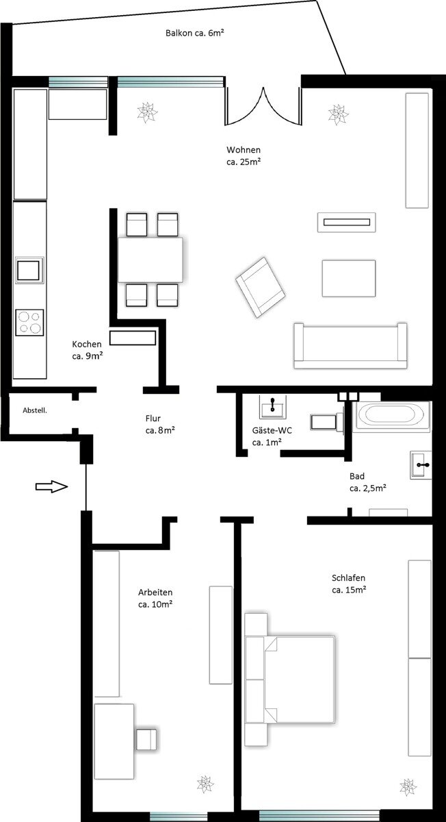 Wohnung zum Kauf 285.000 € 3 Zimmer 72,2 m²<br/>Wohnfläche 1.<br/>Geschoss Rahlstedt Hamburg / Meiendorf 22145