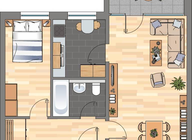 Wohnung zur Miete 352 € 2 Zimmer 48,4 m² 1. Geschoss Plauener Straße 4 Westhagen Wolfsburg 38444