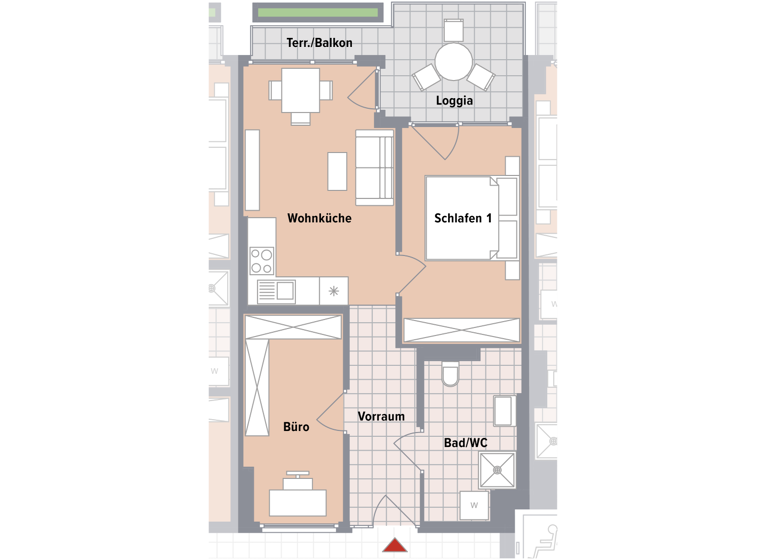 Wohnung zum Kauf - Erstbezug 214.900 € 3 Zimmer 49,6 m² Puntigam Graz,17.Bez.:Puntigam 8055