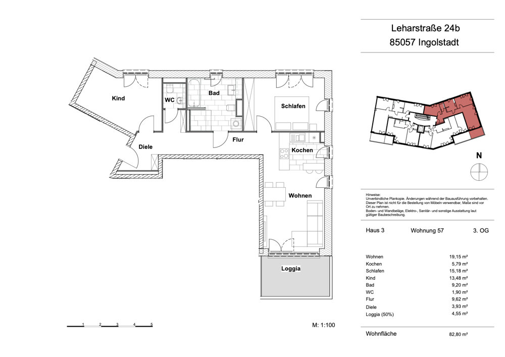 Wohnung zur Miete 1.027 € 3 Zimmer 82,8 m²<br/>Wohnfläche Piusviertel Ingolstadt 85057