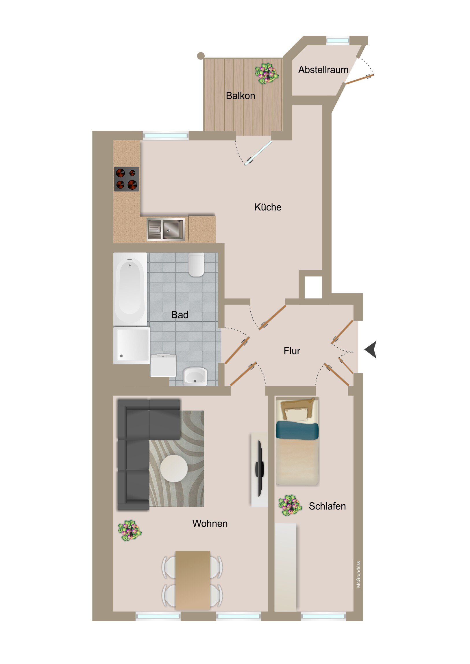 Wohnung zur Miete 790 € 2 Zimmer 50 m²<br/>Wohnfläche 2.<br/>Geschoss Elsbethstraße 6 Gohlis - Süd Leipzig 04155