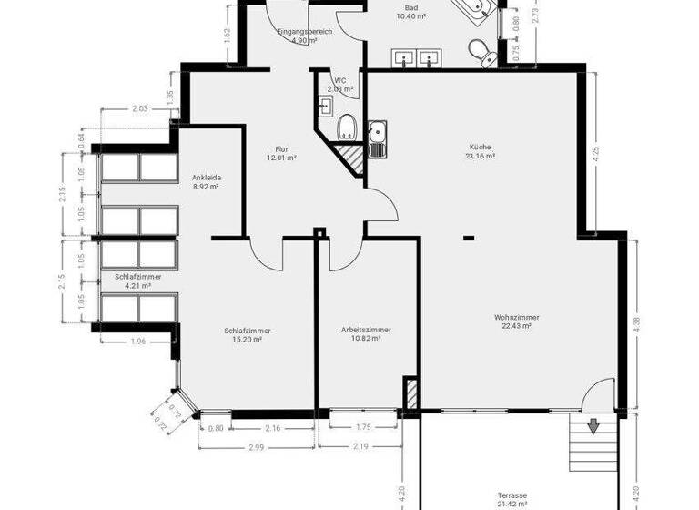 Wohnung zum Kauf 449.000 € 3 Zimmer 116,8 m² Eutingen Pforzheim 75181
