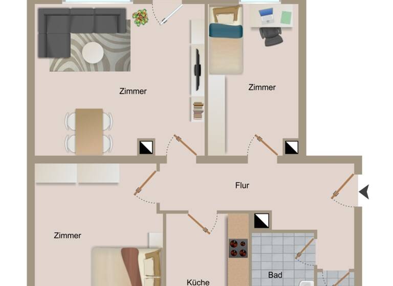 Wohnung zum Kauf 230.000 € 3 Zimmer 73 m²<br/>Wohnfläche EG<br/>Geschoss Singen Singen 78224