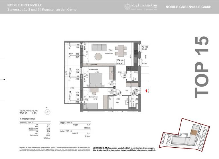 Wohnung zum Kauf - Erstbezug 295.000 € 3 Zimmer 67,8 m² 1. Geschoss Kematen an der Krems 4531