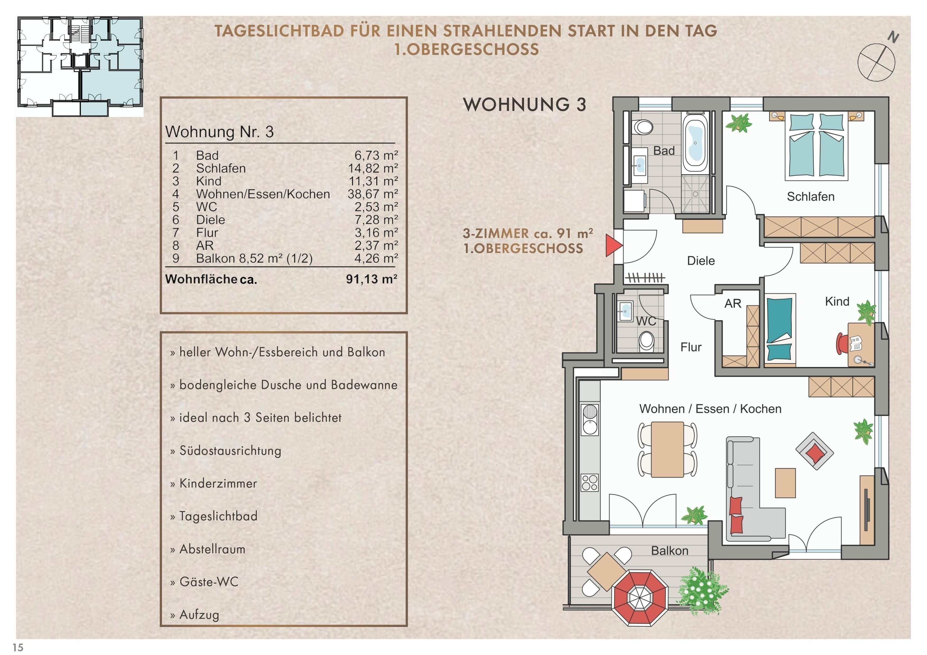 Wohnung zum Kauf provisionsfrei 546.780 € 3 Zimmer 91 m²<br/>Wohnfläche 1.<br/>Geschoss ab sofort<br/>Verfügbarkeit Alter Kirchenweg 11 Röthenbach Röthenbach an der Pegnitz 90552