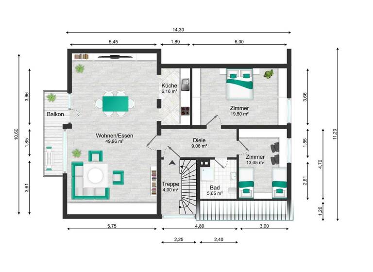 Wohnung zur Miete 1.550 € 3 Zimmer 110 m² 1. Geschoss Dettendorf Bad Feilnbach 83075