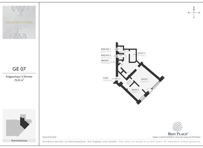 Sonstiges zum Kauf provisionsfrei 390.000 € 2 Zimmer 73,2 m² Sponholzstraße 27 Friedenau Berlin 12159