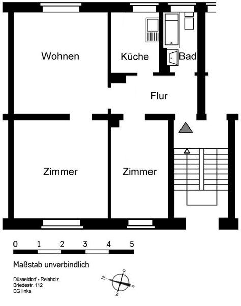 Wohnung zur Miete 727 € 3 Zimmer 57 m²<br/>Wohnfläche 18.03.2025<br/>Verfügbarkeit Briedestr. 112 Reisholz Düsseldorf 40599