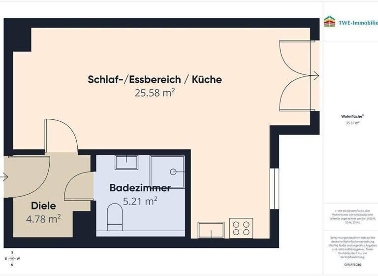 Wohnung zum Kauf als Kapitalanlage geeignet 165.000 € 1 Zimmer 35 m² Neureut Karlsruhe 76149