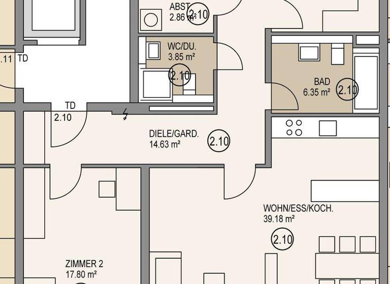 Wohnung zur Miete - Erstbezug 1.937 € 4 Zimmer 129,1 m² 3. Geschoss Endingen 79346