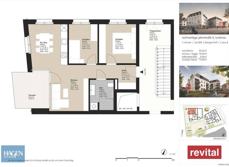 Wohnung zum Kauf - Erstbezug 450.000 € 2 Zimmer 59,3 m² 1. Geschoss Lustenau 6890