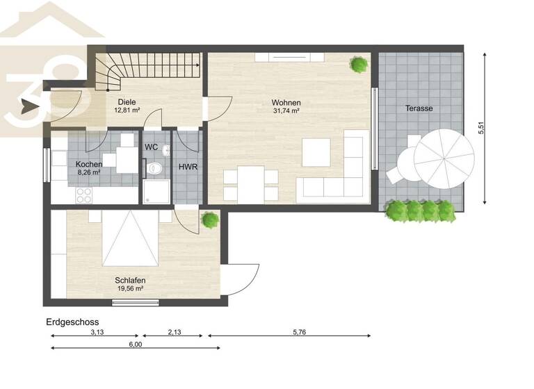 Doppelhaushälfte zum Kauf 429.000 € 5 Zimmer 132 m² 582 m² Grundstück Hageberg Wolfsburg 38440