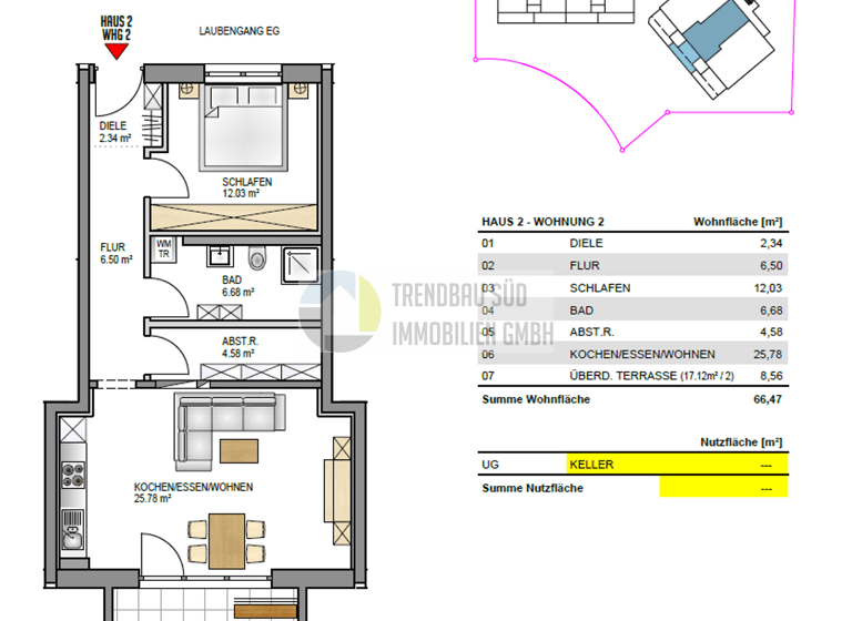 Wohnung zum Kauf - Erstbezug provisionsfrei 326.000 € 2,5 Zimmer 66,5 m² Mietingen 88487