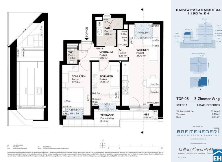 Wohnung zum Kauf - Erstbezug provisionsfrei 492.552 € 3 Zimmer 61,4 m² 5. Geschoss Barawitzkagasse Wien 1190