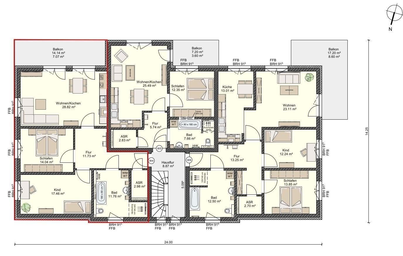 Wohnung zur Miete 1.175 € 3 Zimmer 94 m²<br/>Wohnfläche 1.<br/>Geschoss 01.03.2025<br/>Verfügbarkeit Triebseer Vorstadt Stralsund 18437