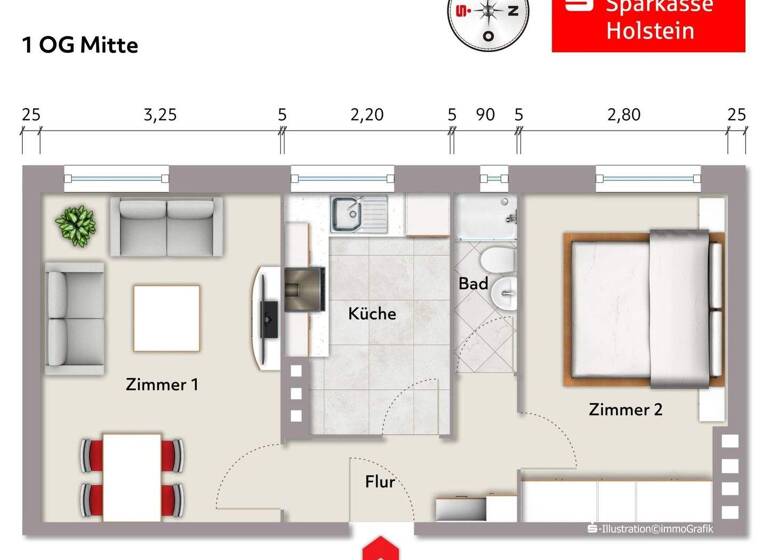 Wohnung zum Kauf 99.000 € 2 Zimmer 38 m² frei ab sofort St. Gertrud Lübeck 23566