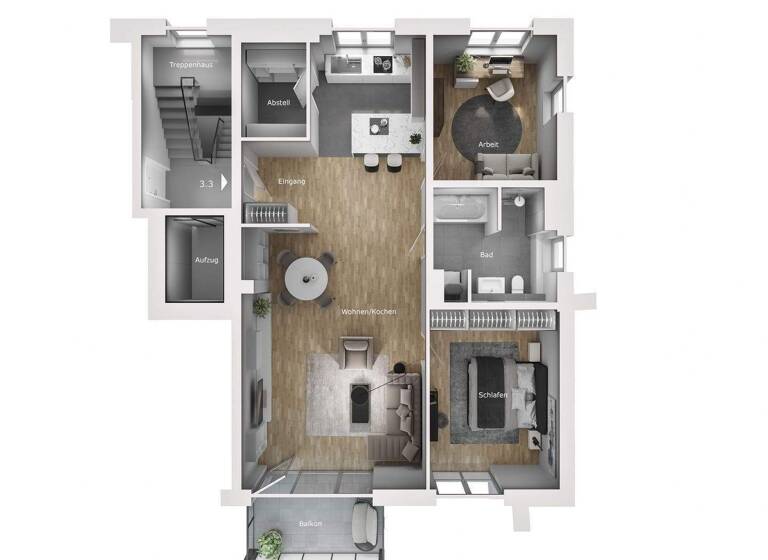 Wohnung zum Kauf - Erstbezug provisionsfrei 632.100 € 3 Zimmer 112,9 m² 3. Geschoss Südstadt Fürth 90763