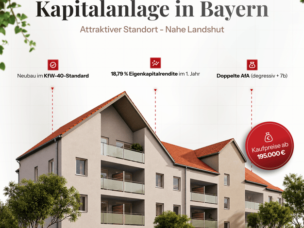 Wohnung zum Kauf - Erstbezug 260.000 € 2 Zimmer 48,7 m² 3. Geschoss frei ab 01.12.2027 Geisenhausen Geisenhausen 84144